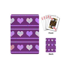 Purple Harts Pattern 2 Playing Cards (mini)  by Valentinaart