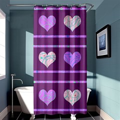 Purple Harts Pattern 2 Shower Curtain 36  X 72  (stall) 