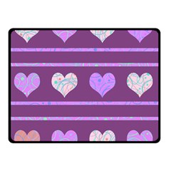 Purple Harts Pattern 2 Double Sided Fleece Blanket (small) 