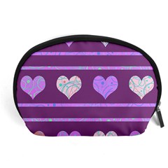 Purple Harts Pattern 2 Accessory Pouches (large) 