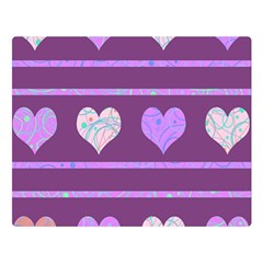 Purple Harts Pattern 2 Double Sided Flano Blanket (large)  by Valentinaart