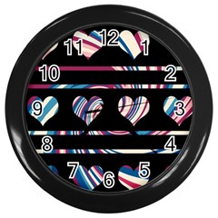 Colorful Harts Pattern Wall Clocks (black)