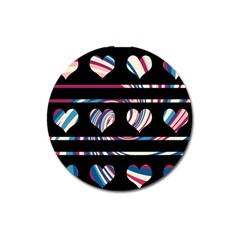 Colorful Harts Pattern Magnet 3  (round) by Valentinaart