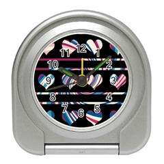 Colorful Harts Pattern Travel Alarm Clocks