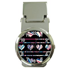 Colorful Harts Pattern Money Clip Watches by Valentinaart