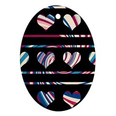 Colorful Harts Pattern Oval Ornament (two Sides) by Valentinaart