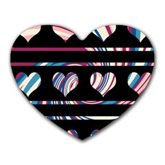 Colorful Harts Pattern Heart Mousepads