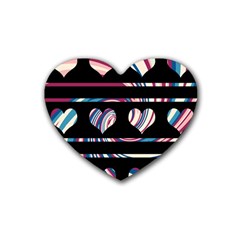 Colorful Harts Pattern Heart Coaster (4 Pack)  by Valentinaart