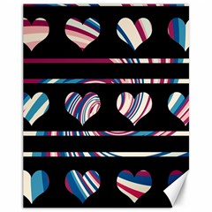 Colorful Harts Pattern Canvas 11  X 14  