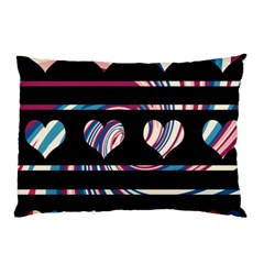 Colorful Harts Pattern Pillow Case by Valentinaart