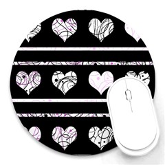 Elegant Harts Pattern Round Mousepads by Valentinaart