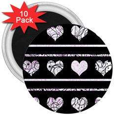 Elegant Harts Pattern 3  Magnets (10 Pack) 