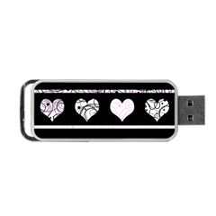 Elegant Harts Pattern Portable Usb Flash (two Sides) by Valentinaart