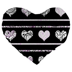 Elegant Harts Pattern Large 19  Premium Flano Heart Shape Cushions