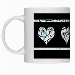 Elegant Harts Pattern White Mugs by Valentinaart