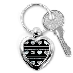 Elegant Harts Pattern Key Chains (heart)  by Valentinaart