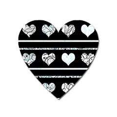 Elegant Harts Pattern Heart Magnet