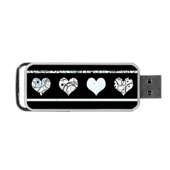 Elegant Harts Pattern Portable Usb Flash (one Side) by Valentinaart