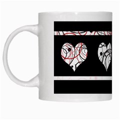 Elegant Harts Pattern White Mugs by Valentinaart