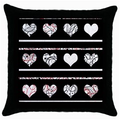 Elegant Harts Pattern Throw Pillow Case (black)