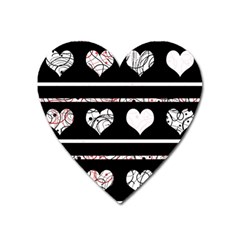 Elegant Harts Pattern Heart Magnet