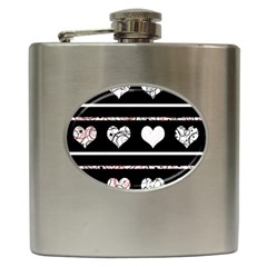 Elegant Harts Pattern Hip Flask (6 Oz) by Valentinaart