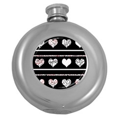 Elegant Harts Pattern Round Hip Flask (5 Oz) by Valentinaart