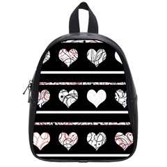 Elegant Harts Pattern School Bags (small)  by Valentinaart