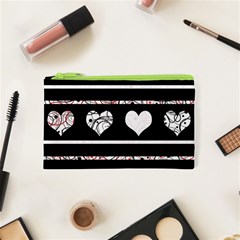 Elegant Harts Pattern Cosmetic Bag (xs)