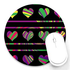 Colorful Harts Pattern Round Mousepads