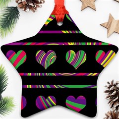 Colorful Harts Pattern Ornament (star) 