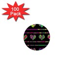 Colorful harts pattern 1  Mini Magnets (100 pack)  Front