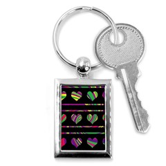 Colorful Harts Pattern Key Chains (rectangle) 