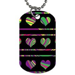 Colorful Harts Pattern Dog Tag (one Side)