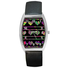 Colorful Harts Pattern Barrel Style Metal Watch by Valentinaart