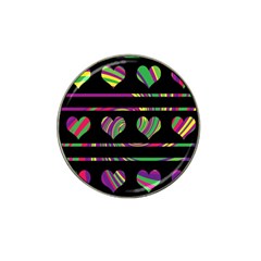 Colorful Harts Pattern Hat Clip Ball Marker by Valentinaart