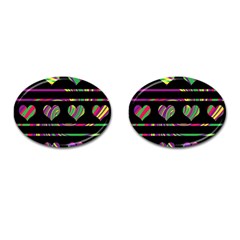 Colorful Harts Pattern Cufflinks (oval)