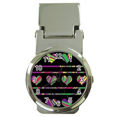 Colorful Harts Pattern Money Clip Watches by Valentinaart