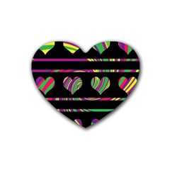 Colorful Harts Pattern Rubber Coaster (heart) 