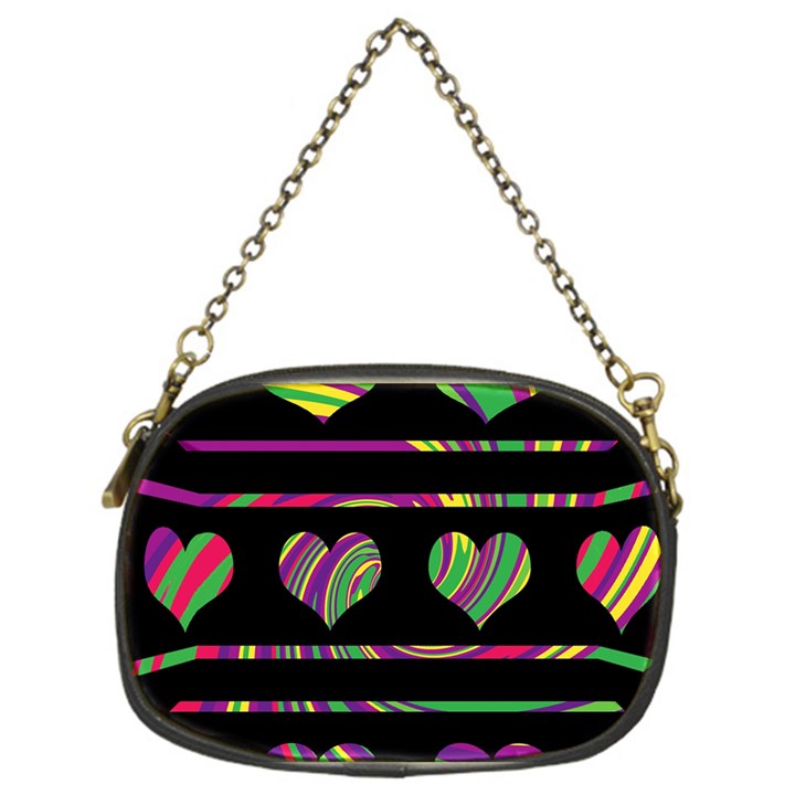 Colorful harts pattern Chain Purses (One Side) 