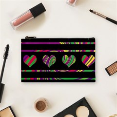 Colorful Harts Pattern Cosmetic Bag (small)  by Valentinaart