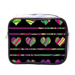 Colorful harts pattern Mini Toiletries Bags Front