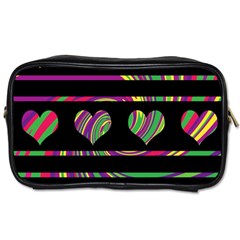 Colorful Harts Pattern Toiletries Bags