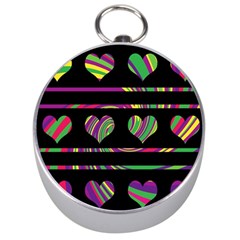 Colorful Harts Pattern Silver Compasses by Valentinaart