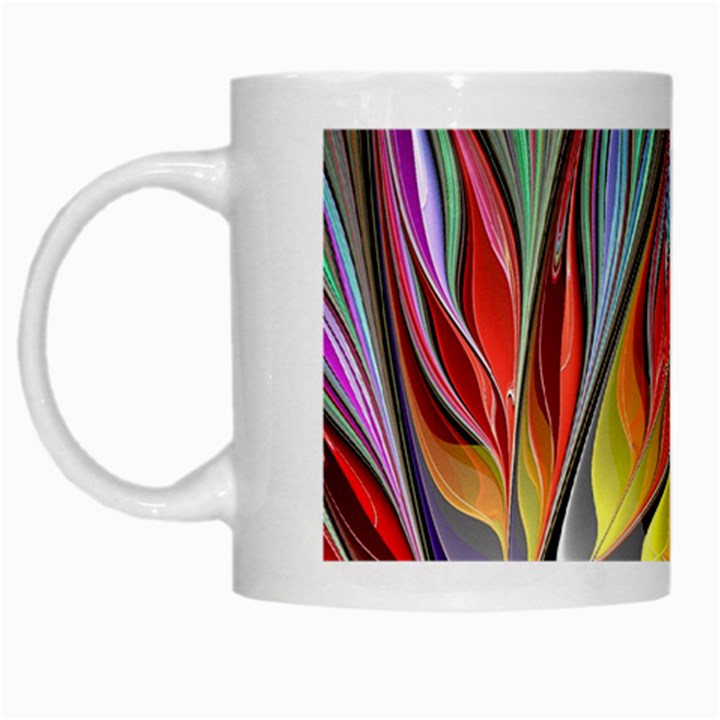 Fractal Bird of Paradise White Mug