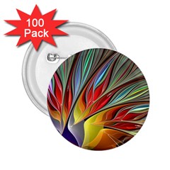 Fractal Bird Of Paradise 2 25  Button (100 Pack) by WolfepawFractals