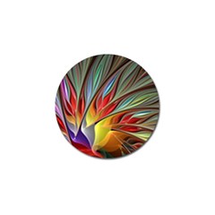 Fractal Bird Of Paradise Golf Ball Marker by WolfepawFractals