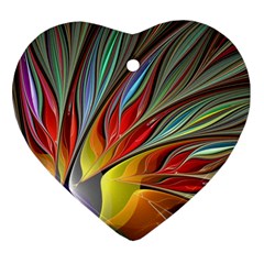 Fractal Bird Of Paradise Heart Ornament (two Sides) by WolfepawFractals