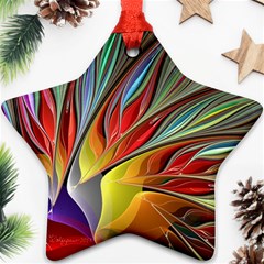 Fractal Bird Of Paradise Star Ornament (two Sides) by WolfepawFractals