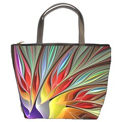 Fractal Bird Of Paradise Bucket Bag by WolfepawFractals